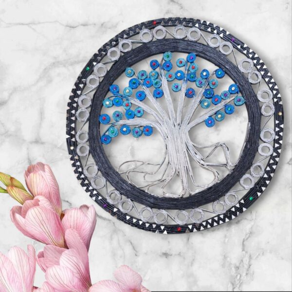 Tree of Life Wall Hanging – Eco-Friendly Newspaper Room Decor - Image 2