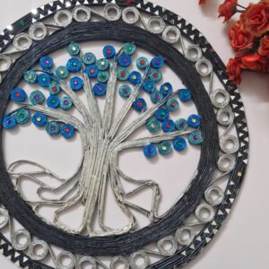 Tree of Life wall hanging made from upcycled newspaper